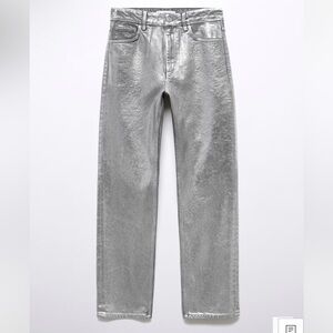 Mango Coated Silver Jeans